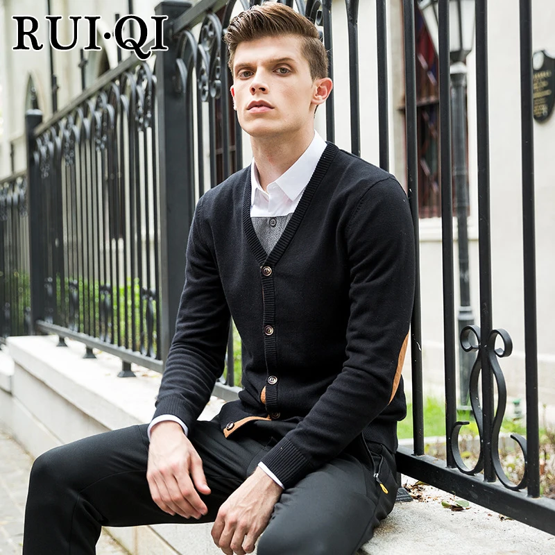 New Sweater Men Clothes 2018 Casual V Neck Solid Full