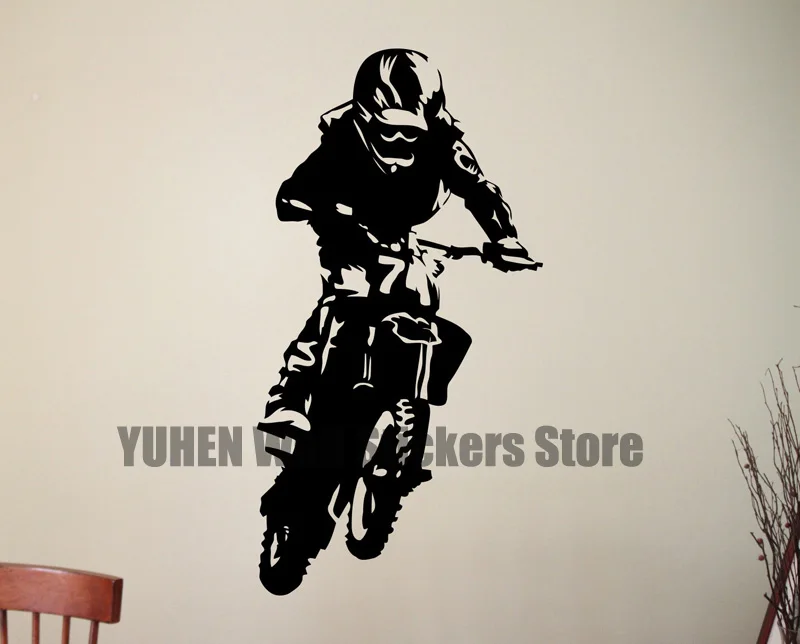 Motocross Wall Sticker Motorcycle Extreme Sports Decal Home Interior