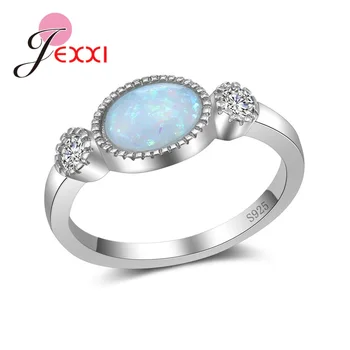 

Hot Sale Elegant 925 Sterling Silver Ring Fine Oval Opal For Women Female Party Engagement Jewelry Factory Price