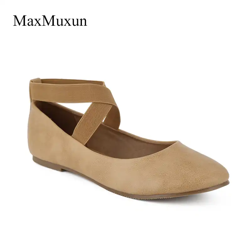 black ballet flats with ankle strap