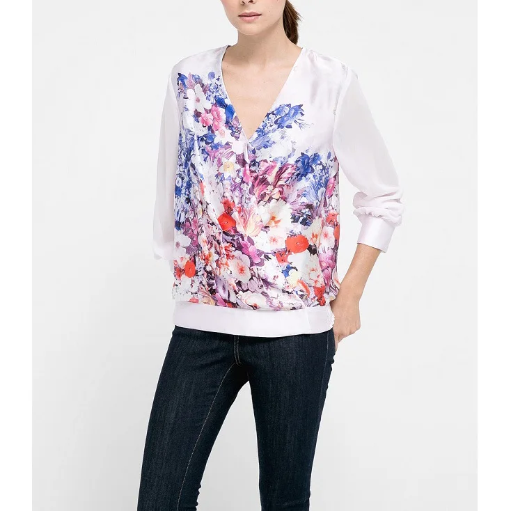 Nice Fashion Loose font b Blouses b font Floral Printed Patchwork font b Blouses b font