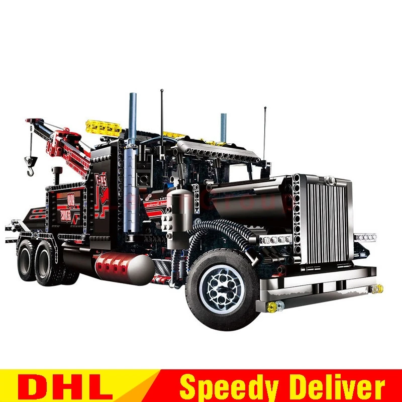 

LEPIN 20020 1877pcs technic series The American heavy container trucks Model Building blocks Bricks lgoings Toys Clone 8285