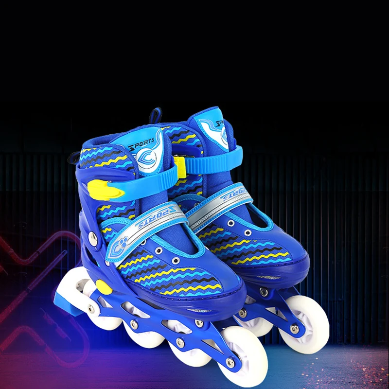 1 زوج الكبار الأطفال مزدوجة خط حذاء تزلج بعجلات أحذية التزلج قابل للتعديل حجم تنفس Patines بو وامض عجلات 2 الألوان