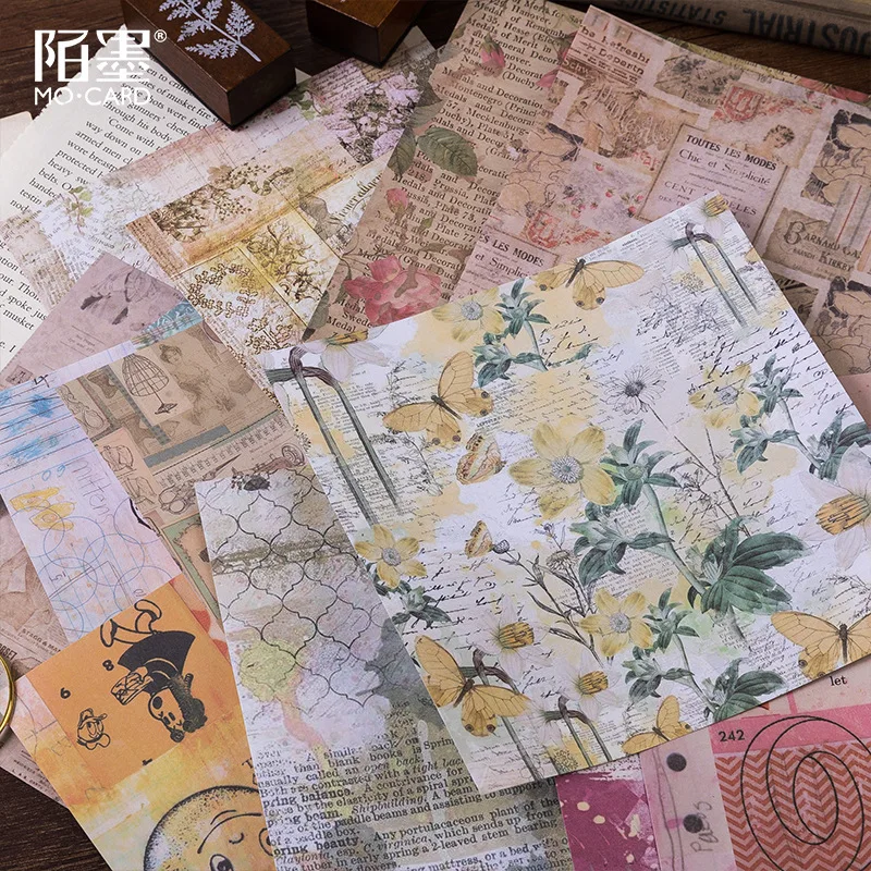 

8pcs/lot Vintage flower plant collage beautiful background retro Decorative Sticker Scrapbooking Planner Label DIY Diary Escolar
