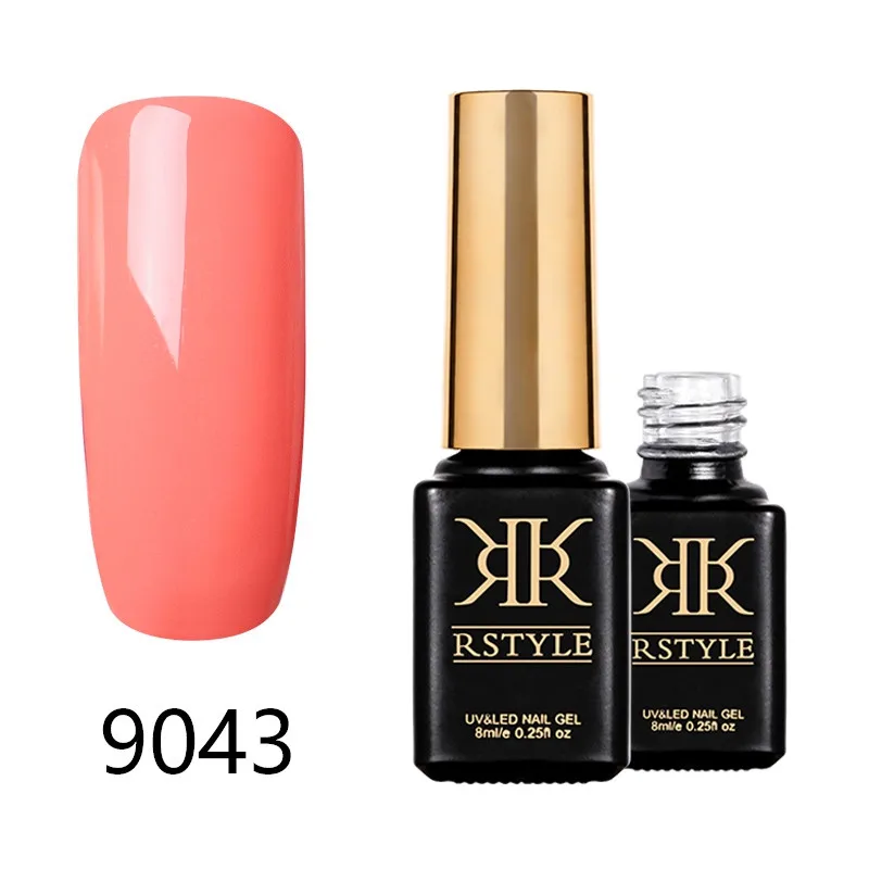 Лак для ногтей rstyle 8 мл 9001-9062 чистый цвет УФ-гель для ногтей Soak Off Nail Art Полупостоянный гель лак набор для наращивания ногтей праймер - Цвет: SC9043