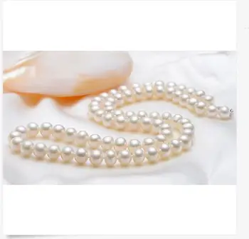 

classic round south sea9-10mm white pearl necklace 18inch 925s KKK