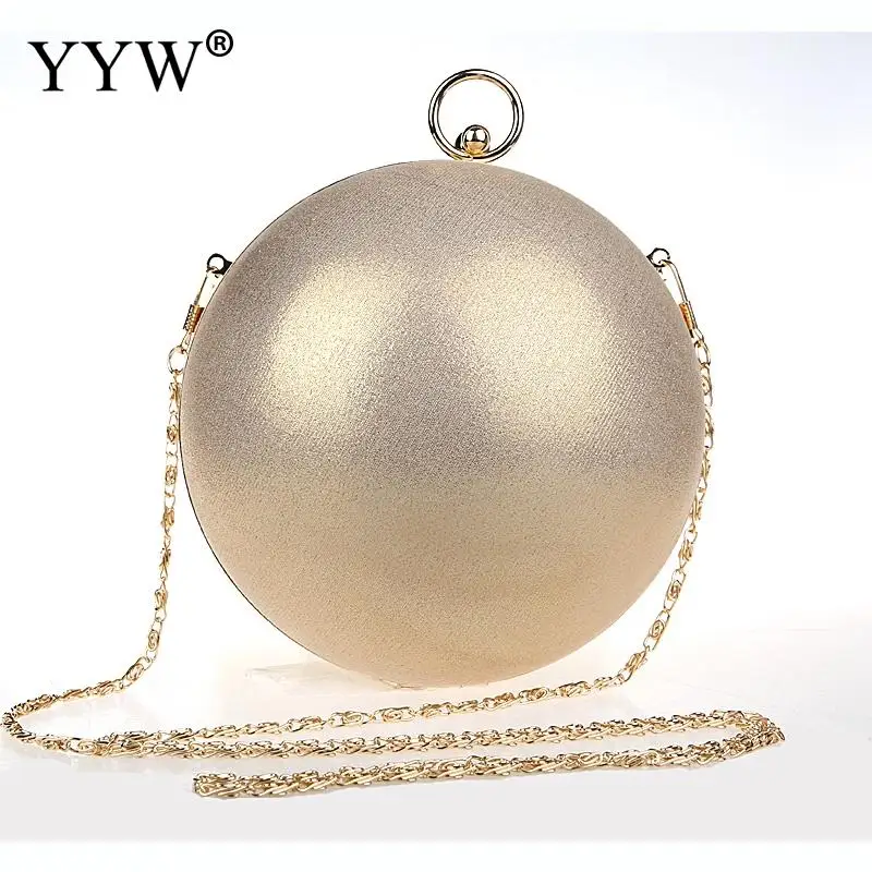 

Round Clutch Bags For Women 2018 Gold Evening Bag Luxury Handbags Women Bags Designer Silver Party Purse Lady Shoulder Bag