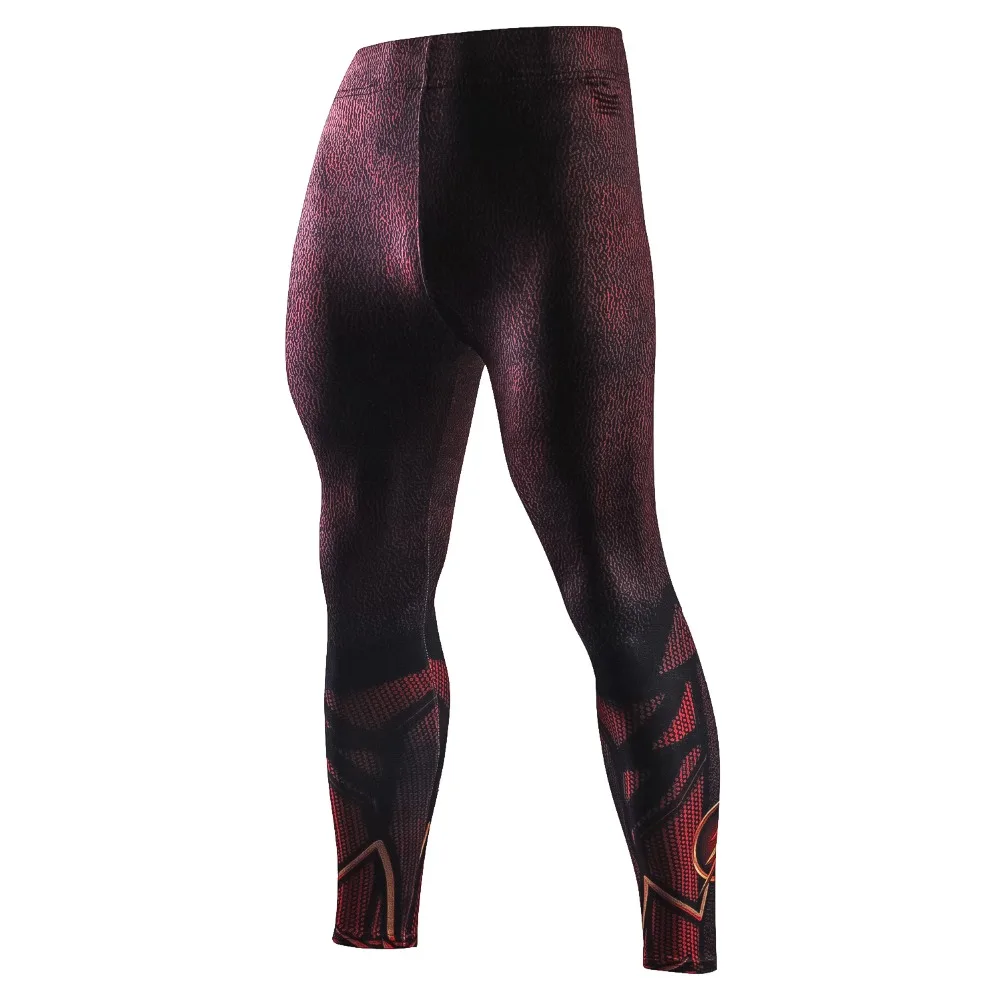 

New Skinny Compression Pants Men 3D Print The Flash Leggings Men Tight Male Trousers Casual Fitness Pants Men