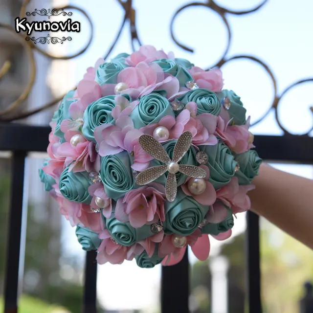 Turquoise Brooch On Wedding Dress