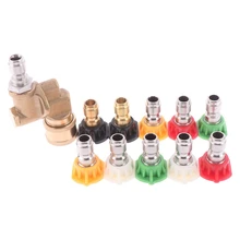 Быстрое подключение Поворотная муфта 1/4 дюйма Вилка с 10x сопла мойки давления наконечники несколько градусов(0,15, 25,40 градусов, Soa