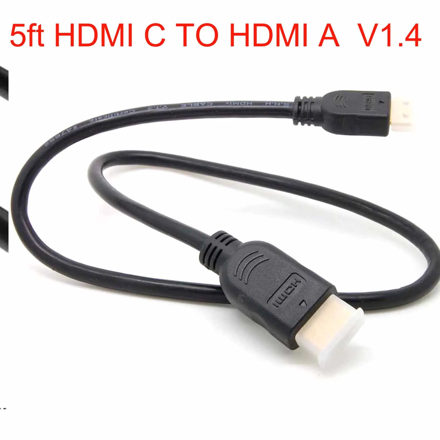 5FT البسيطة HDMI C ذكر إلى HDMI وذكر v1.4 كابل الفيديو عالي الدقة ل RCA DAA730R DDA730R الذكية اللوحي