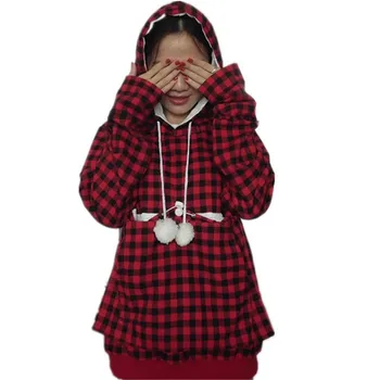 

Kangaroo Cat Pet Hoodies Women Large Pocket Sweatshirt Ladies Pocket Pouch Coat Tops