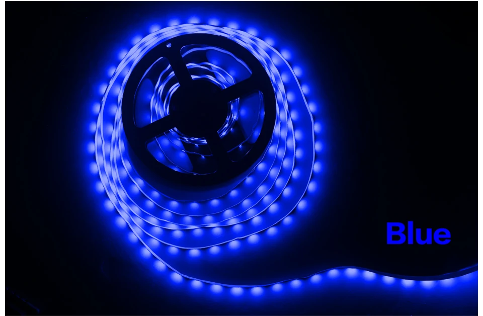 Светодиодные ленты света 5 m 60 светодиодный s/m один Цвет 3528SMD гибкий светодиодный лента 12 V Питание 2A, белый, теплый белый, красный, синий