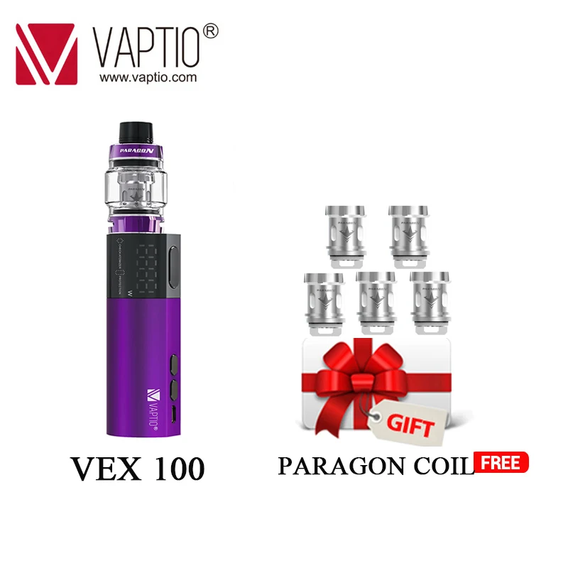 

Vape KIT Electronic Cigarette Vaptio VEX 100W vapor Vaporizer atomizer 8.0ml e juice capacity with 0.2ohm Mesh coil Leakproof
