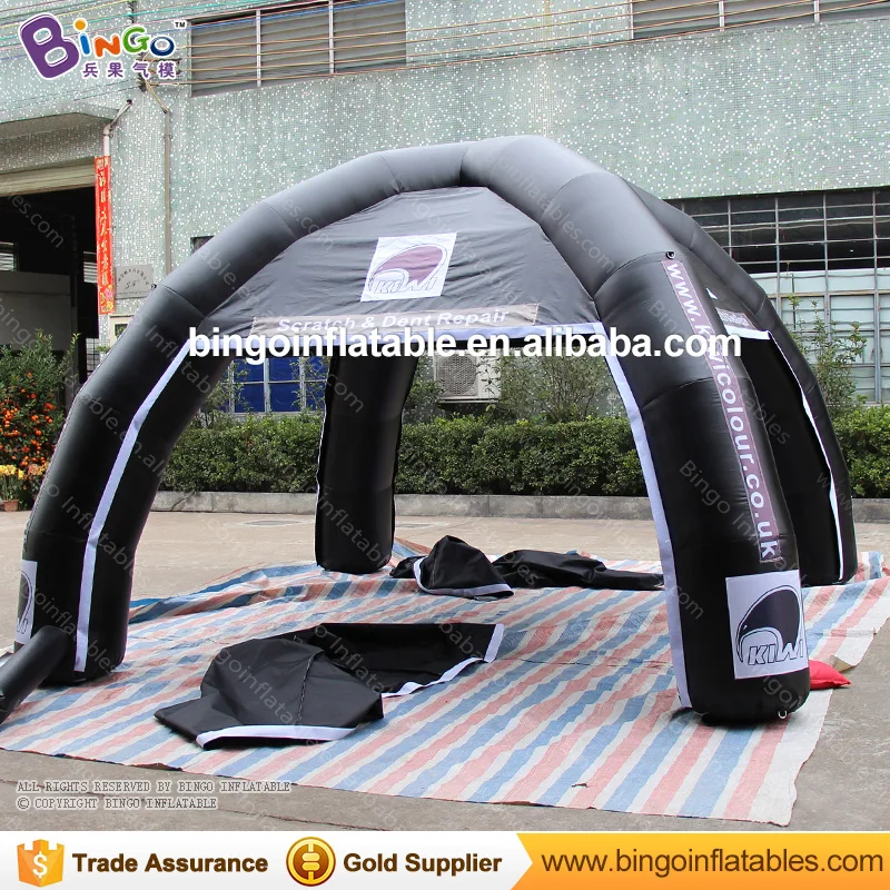 Commercial black inflatable camping tent with 4 legs for party, event, wedding toy tent