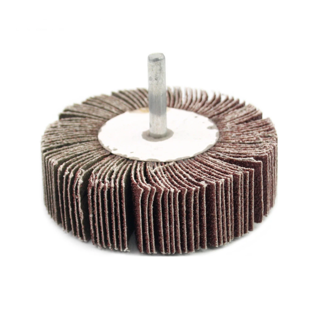 2 PC sand paper polishing wheel 6 x 80mm abrasive mops-wheel spindle mops mounted flap wheels grinding bits abrasive block