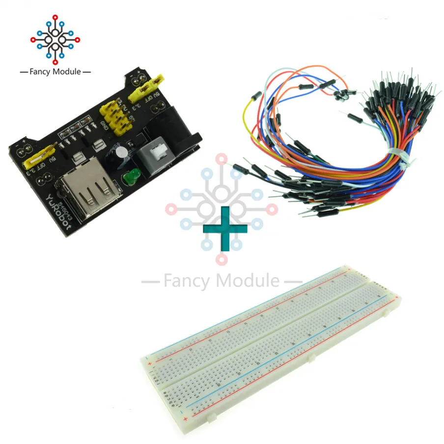 MB102 модуль питания 3,3 V 5V+ макетная плата 830 Point+ 65 шт. соединительный кабель