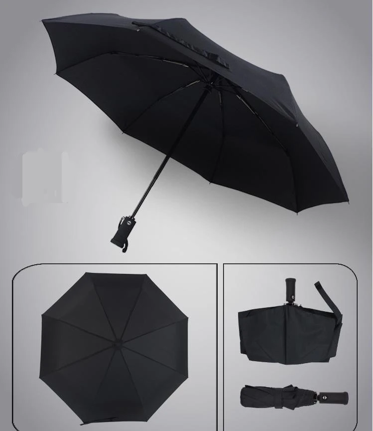 Black LED Flashlight Umbrellas Inverted Women's Umbrella Automatic