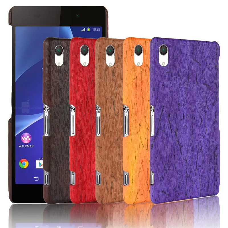 

For Sony Z 2 Z2 D6502 D6503 Case Wood Pattern Hard PC+PU Leather Back Cover Hard Phone Case for Sony Xperia Z2 D6543 L50 L50w