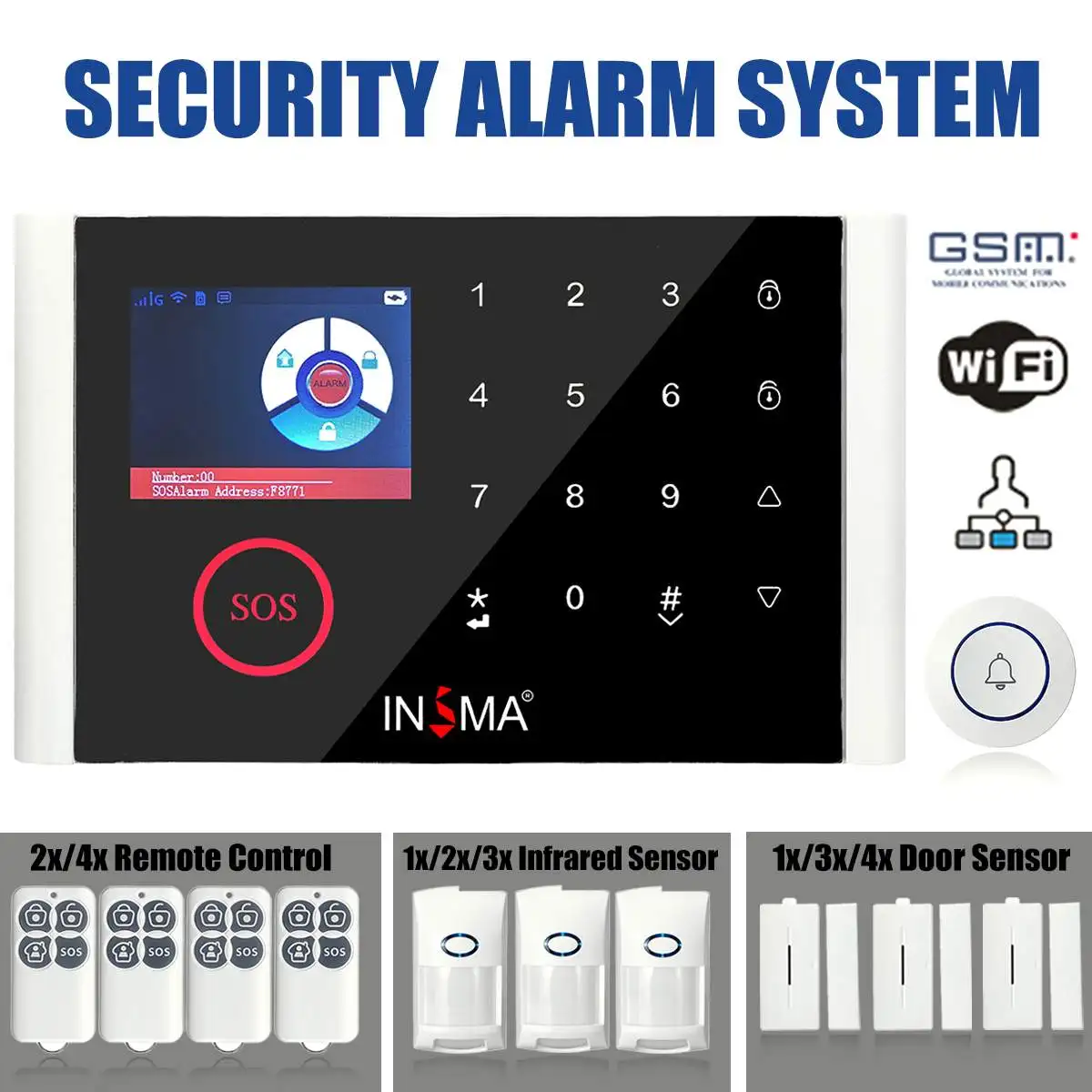 

WIFI GSM GPRS Alarm System Sensor Intelligent Switchable Wireless Home Security APP Remote Control English,Russian,Spanish Voice
