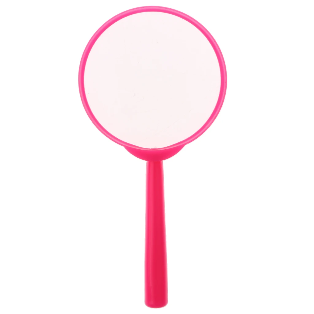 Kids Children Plastic Handheld Magnifier Magnifying Glass Diameter 60mm Magnifying 3X Science Exploration Toy - Pink
