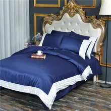 New simple solid color American four-piece A-side washed silk B-side cotton bedding king size bedding set New simple solid color American four-piece A-side washed silk B-side cotton bedding king size bedding set