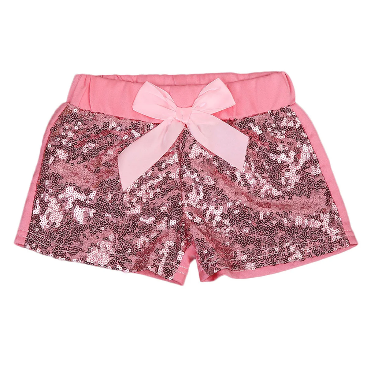 Sequins Shorts Kids Baby Girl Clothes Bowknot Party Shorts Summer Pink