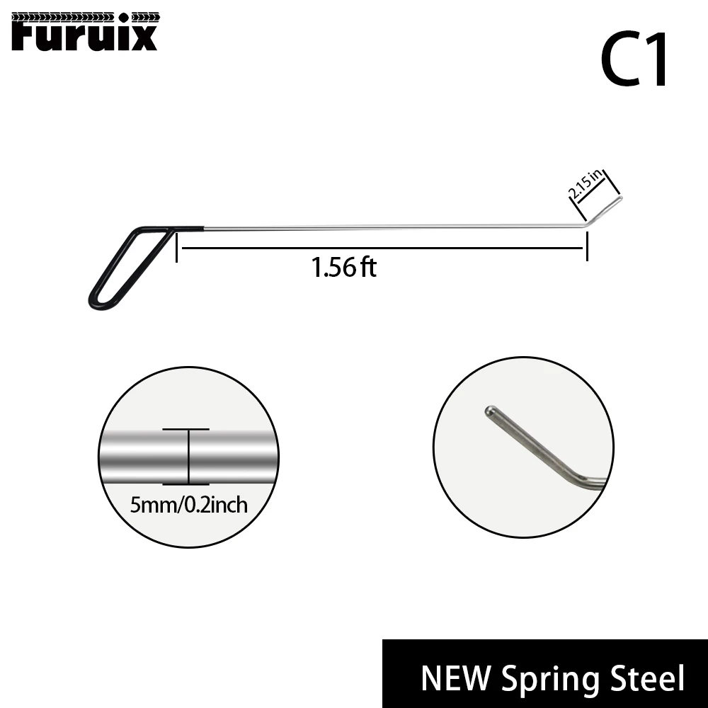 

PDR tools NEW Spring Steel Hook Tools Push Rods - Perfect for Door Dings Hail Repair and Dent Removal