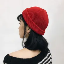 Зимние шапки, одноцветная шапка унисекс, простая теплая мягкая шапка, вязаная шапка с черепом, шапки, вязаный колпачок, шапка s для мужчин и женщин