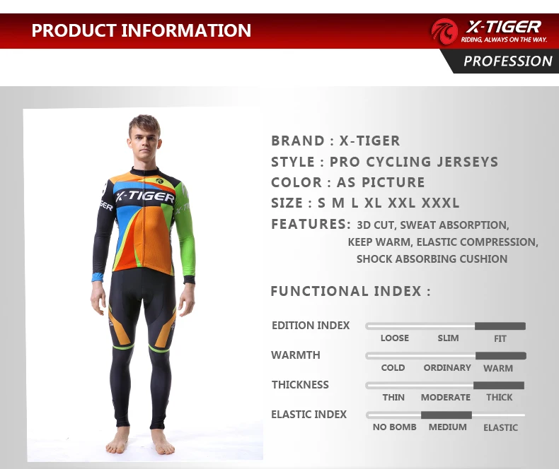 X-Tiger зимняя флисовая Pro велосипедная Майка набор Монтажная велосипедная одежда Ropa Ciclismo гоночная велосипедная одежда комплект