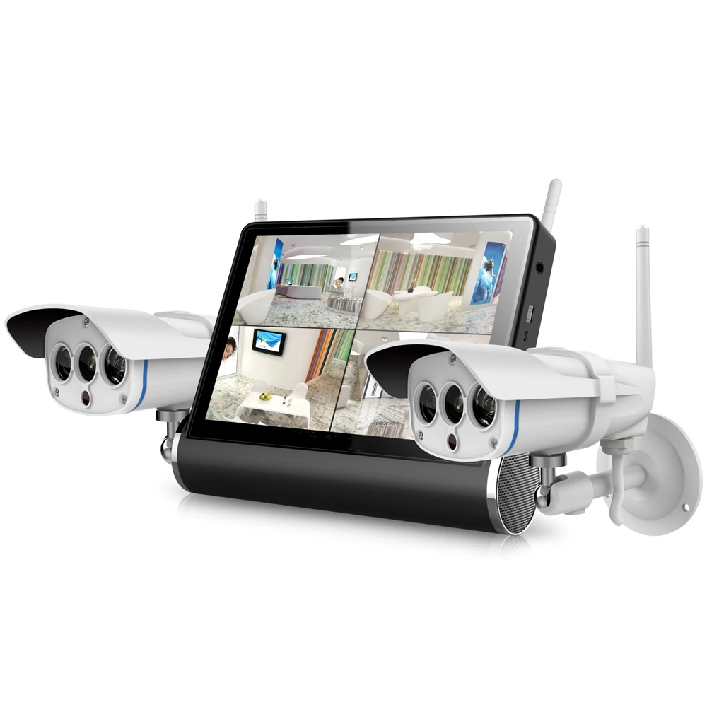 

2pcs of Outdoor IP Camera Plus ONVIF Network Video Server Kit with 7" Touch Screen Monitor for QUAD Display & Multi-media Player