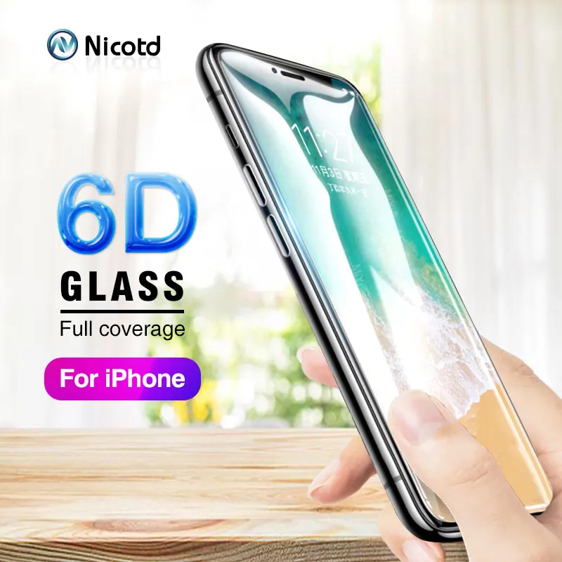  6D 360 Volle Abdeckung Rand Gehärtetem Glas Für iphone 8 Plus X 10 Screen Protector Film Für iphone