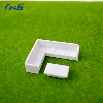 

Teraysun 20X Miniature Model Sofa Set 1:75 White Plastic Leisure Sofa Model for Inner House Design Layout