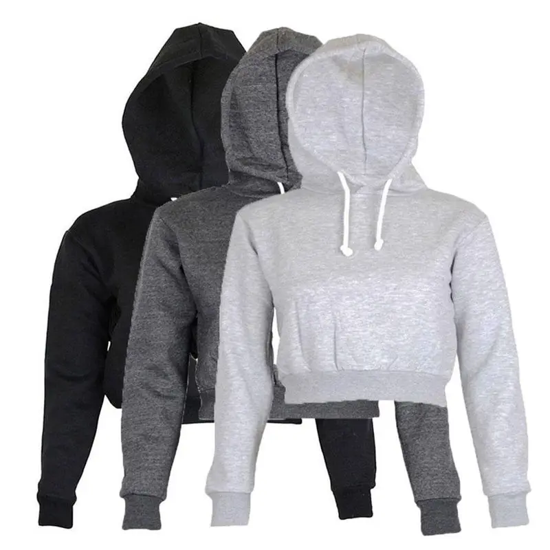 Кроп Топ женский однотонный с капюшоном 3 цвета размеры 6 16|hoodie sweatshirt|fashion