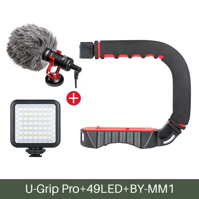 Ulanzi U-Grip Pro тройное крепление для холодного башмака Ручка Рукоятка Vlog камера видео Риг аксессуары для Nikon Canon sony DSLR мобильный телефон - Цвет: Kit 5