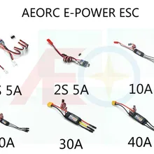 AEORC E-power ESC контроллер скорости двигателя 1s5a 2S5A 10A 20A 30A 40A бесщеточный ESC с UBEC сварочная вилка для RC самолета, FPV дрона