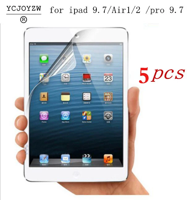 

5PCS / Pack Good HD screen protector for Apple new 2017 ipad 9.7 pro 9.7 Air 1 2 protective film cover + alcohol bag + rag