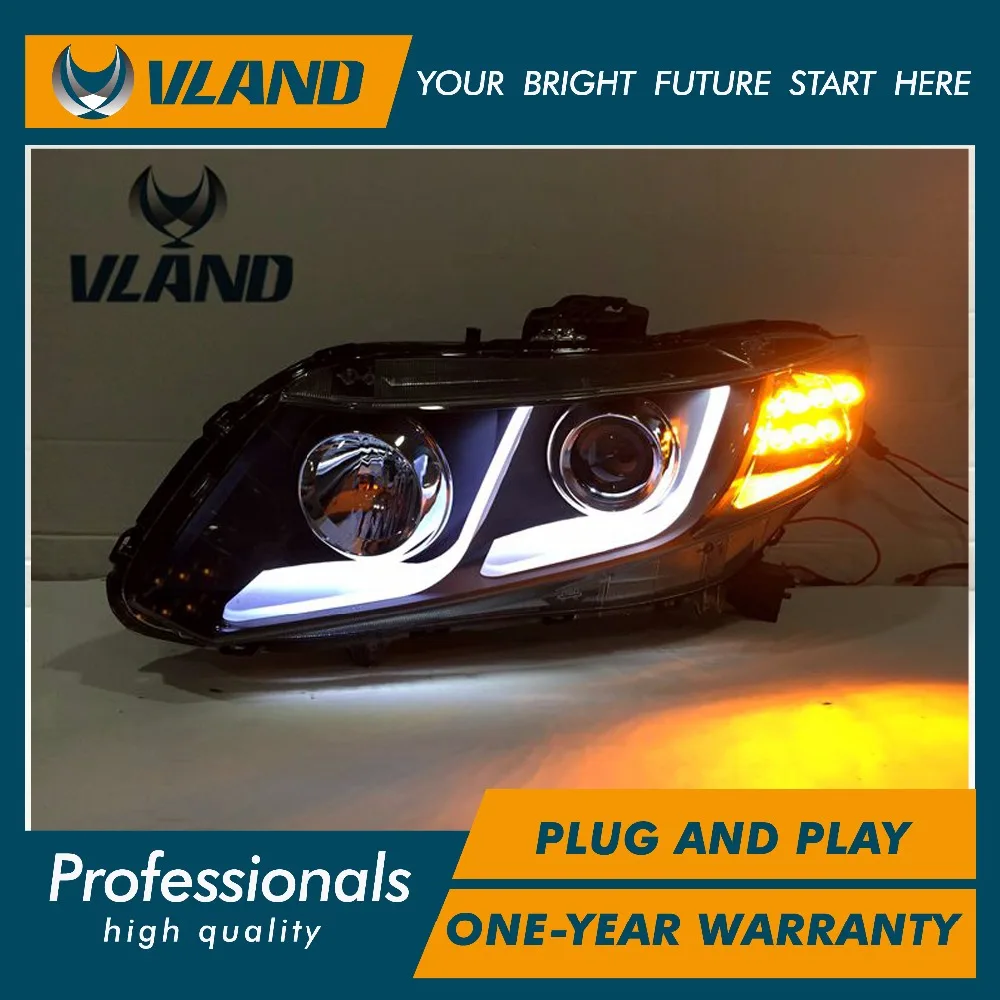 VLAND Заводская Автомобильная головная лампа для Civic СВЕТОДИОДНЫЙ Фонарь 2011 2012 2013