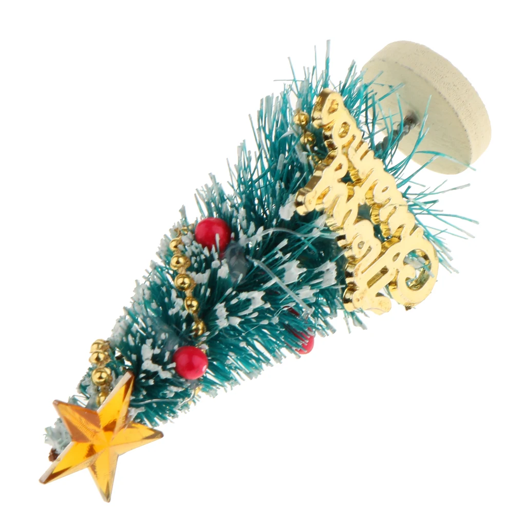 Pack of 20 Pieces Miniature Hanging Christmas Tree & Xmas Wreath Ornaments - Dollhouse Door Decor Kids Pretend Play Toy