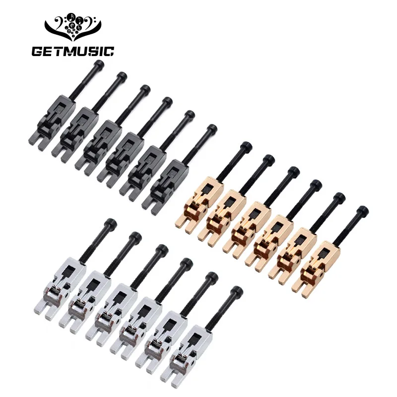 

6PCS Electric Guitar Double Locking Systyem Locked String Saddles for Tremolo Bridge Black/Chrome/Gold