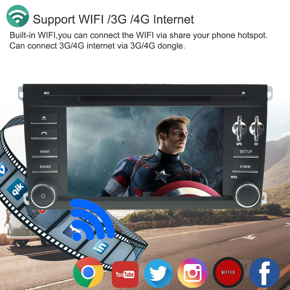 Best Support Apple Carplay Android 9.0 Car GPS DVD Multimedia Player For Porsche Cayenne 2003-2010 Auto radio Navigation Stereo 64G 3
