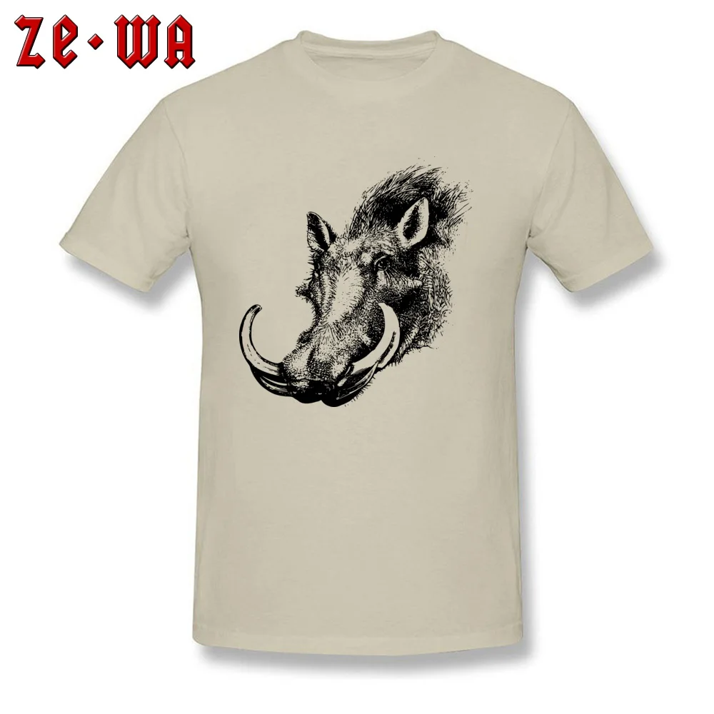 Design Short Sleeve Tees Labor Day Round Neck 100% Cotton Men's T Shirts animal 2028148 Design T-shirts Prevalent animal 2028148 beige
