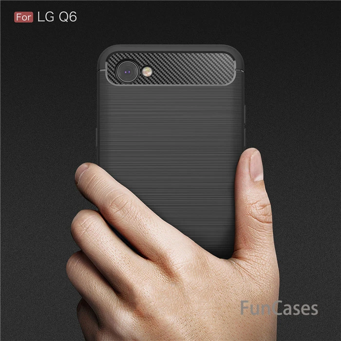 Для Lg q6 Альфа Q6A M700 Q7 углеродного волокна Мягкий защитный разрисованый ТПУ задняя