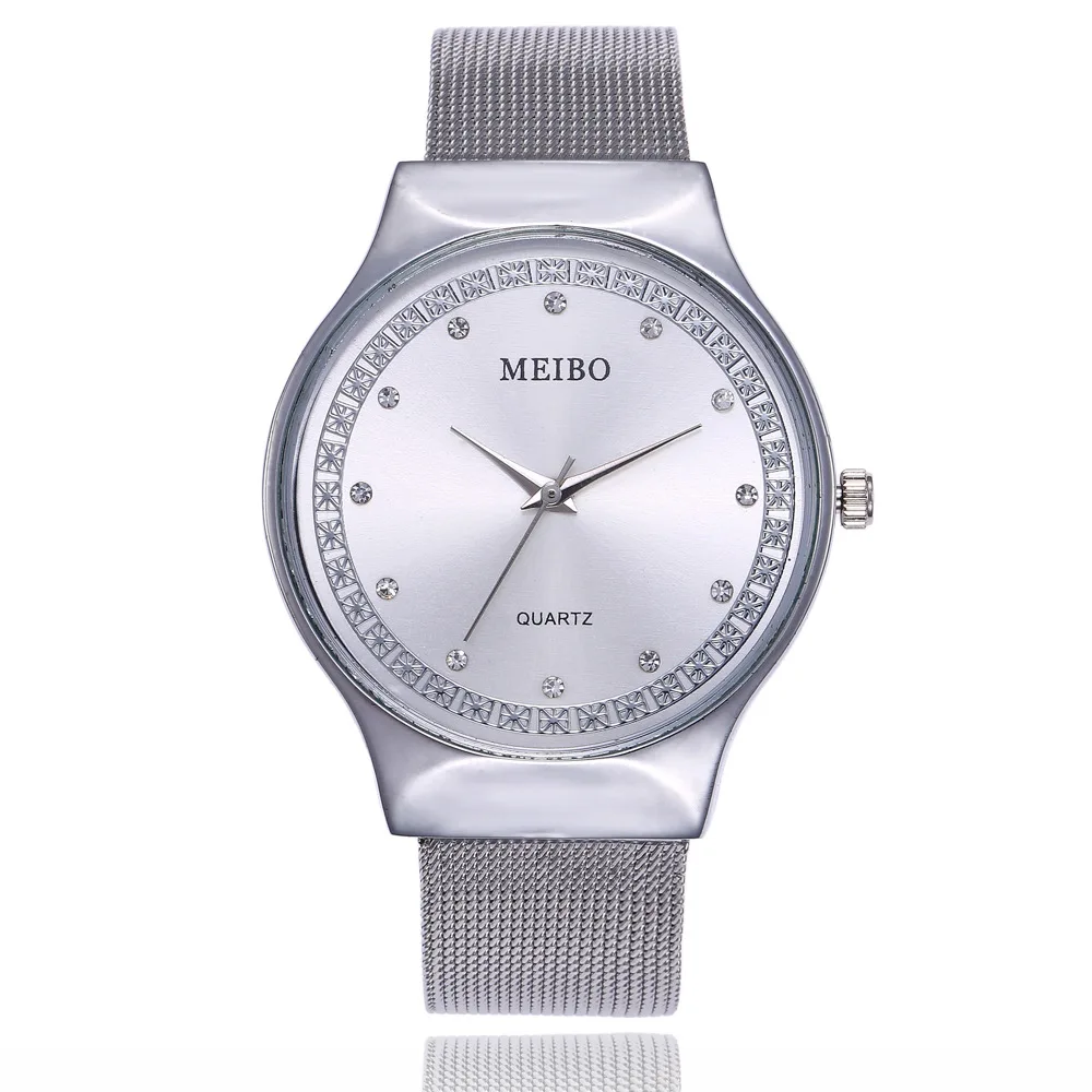 

Sloggi 2018 New Design Women Watches Fashion Rose Gold Big Dial Mesh Watch Rhinestone Women's Quartz Watch horloges vrouwen