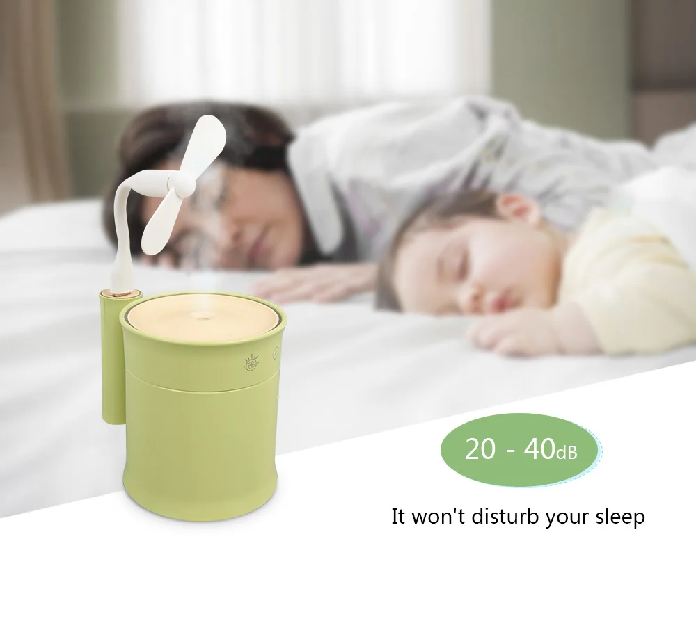 Mini Air Humidifier with LED Light USB Fan