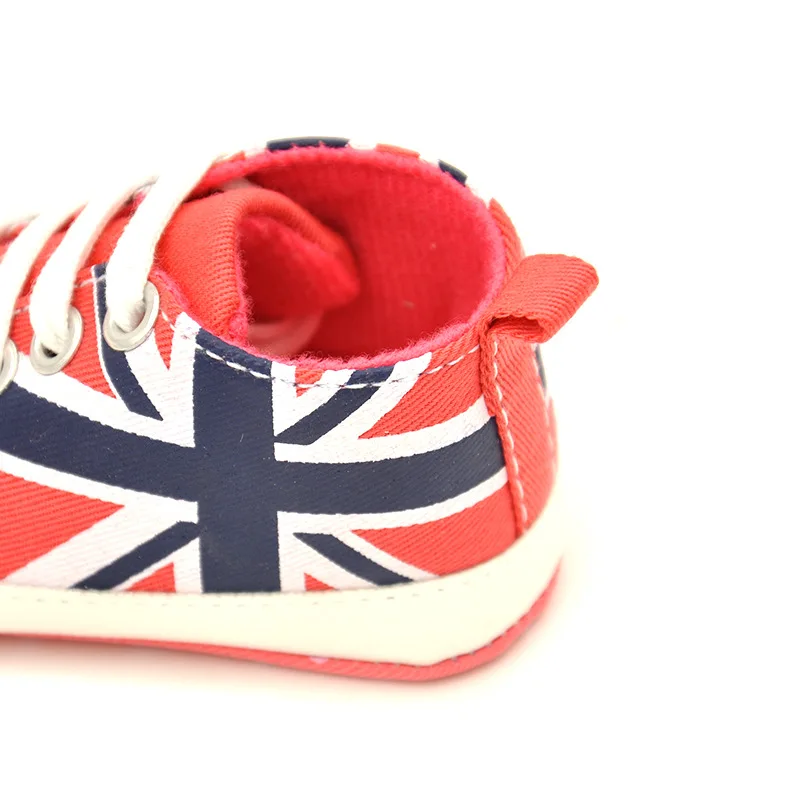 The Union Jack Newborn Shoes Anti-Slip Baby Boy Canvas Shoe Infant First Walker Girls Sneakers Children Plimsolls Boots Flag