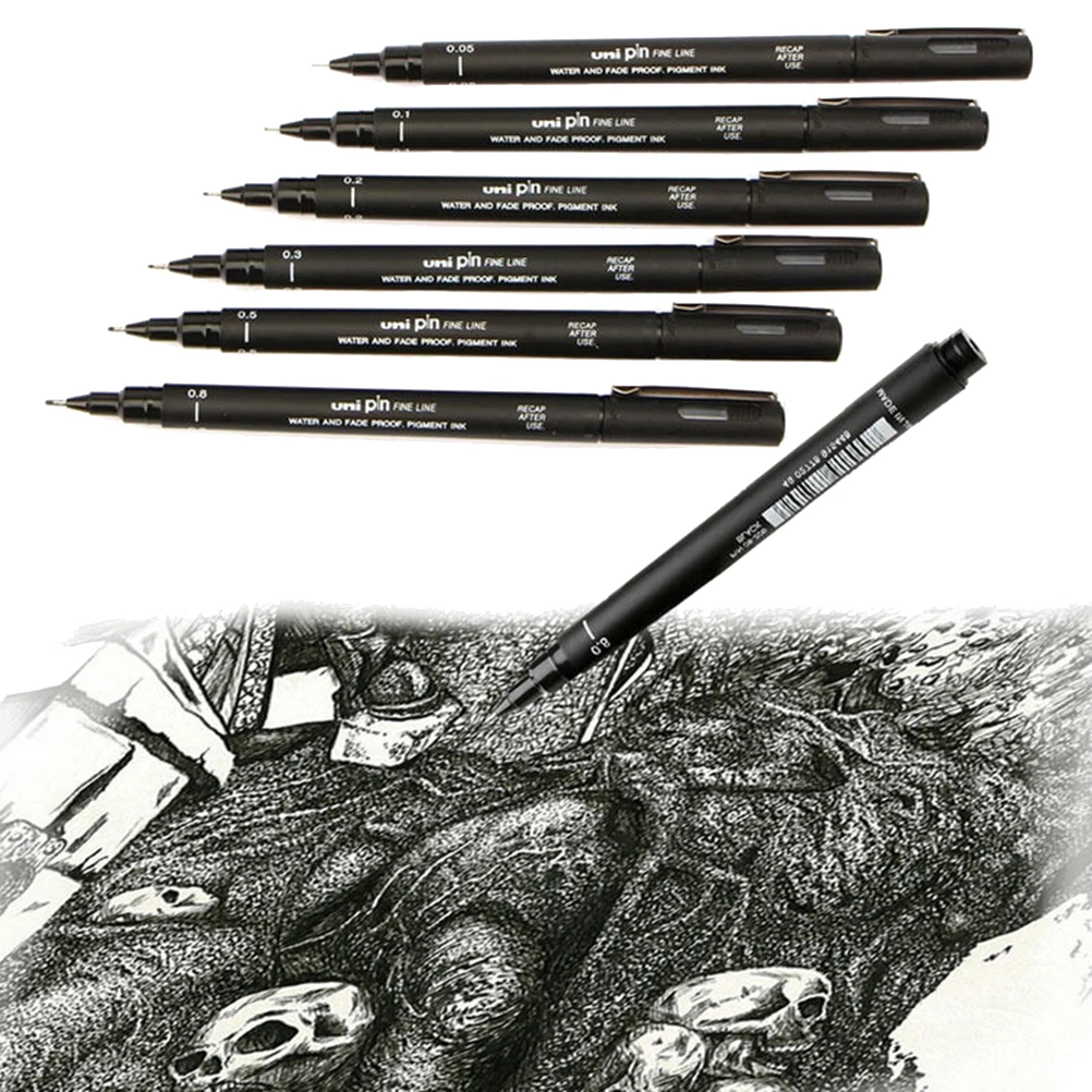 1PC Black Fineliner Pens Marker Pen Minuteness Sketch Art Marker Water Pen  markers Drawing Pens Brush Stationery