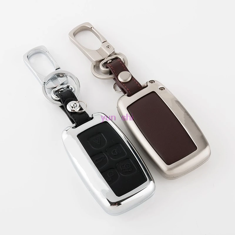 

High Grade Zinc alloy Leather Car Key Case Bag For Land Rover RANGE ROVER SPORT Evoque Freelander 2 DISCOVERY 4 Key Chain Covers