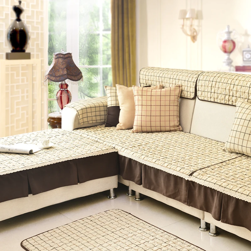 Themis Plaid Sofa Cover Linen Cloth Towel Floor Mat Themis Plaid Sofa Cover Linen Cloth Towel Floor Mat Cushion Spread Baby Climbing Blanket In From Home Garden On