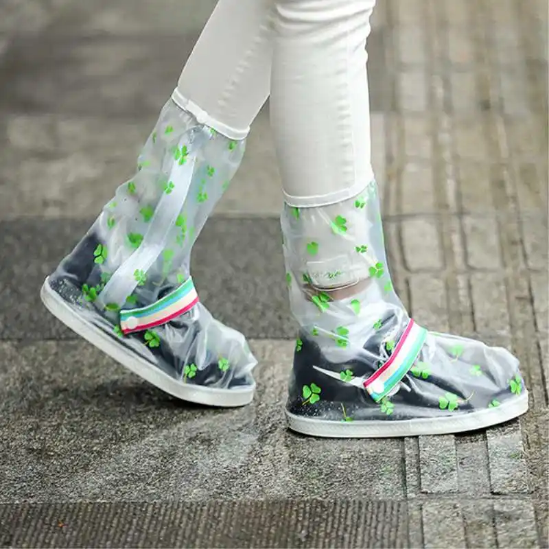 Freesmily Men and women fashion high tube rainproof shoes cover high